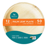 12” Round Palm Plates like Bamboo 50 PCs (Wholesale/Bulk)