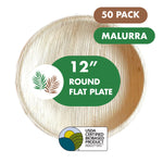 12” Round Palm Plates like Bamboo 50 PCs (Wholesale/Bulk)