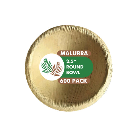 2.5" Palm Leaf Dipping Bowl 600 PCs - 200 PCs (Wholesale/Bulk)