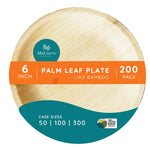 6” Round Palm Plates like Bamboo 300 PCs - 50 PCs (Wholesale/Bulk)