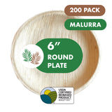 6” Round Palm Plates like Bamboo 300 PCs - 50 PCs (Wholesale/Bulk)