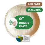 6” Round Palm Plates like Bamboo 300 PCs - 50 PCs (Wholesale/Bulk)