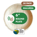 6” Round Palm Plates like Bamboo 300 PCs - 50 PCs (Wholesale/Bulk)