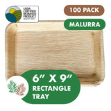 6" x 9" Palm Plate Rectangle like Bamboo 300 PCs - 50 PCs (Wholesale/Bulk)