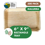 6" x 9" Palm Plate Rectangle like Bamboo 300 PCs - 50 PCs (Wholesale/Bulk)