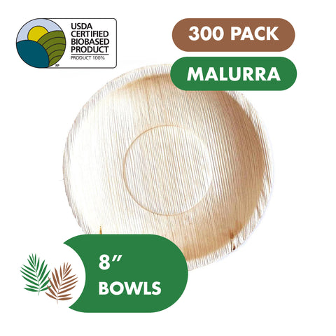 8" Palm Round Bowl like Bamboo (Wholesale/Bulk)