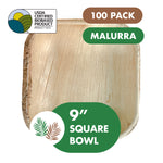 9" Palm Square Deep Bowl 32oz (100 PCs Wholesale/Bulk)