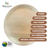 6” Round Palm Plates like Bamboo 300 PCs - 50 PCs (Wholesale/Bulk)