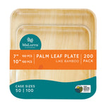 7" and 10" Square Set Palm Plates like Bamboo (Wholesale/Bulk)