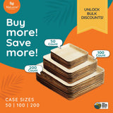 7" and 10" Square Set Palm Plates like Bamboo (Wholesale/Bulk)