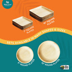 7" and 10" Square Set Palm Plates like Bamboo (Wholesale/Bulk)