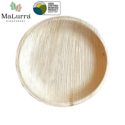 Disposable Bamboo Styled Palm Round Party Plates 